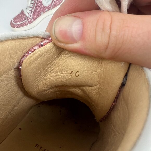 Christian Louboutin Sparkling Pink High-Top Sneakers - Picture 12 of 15